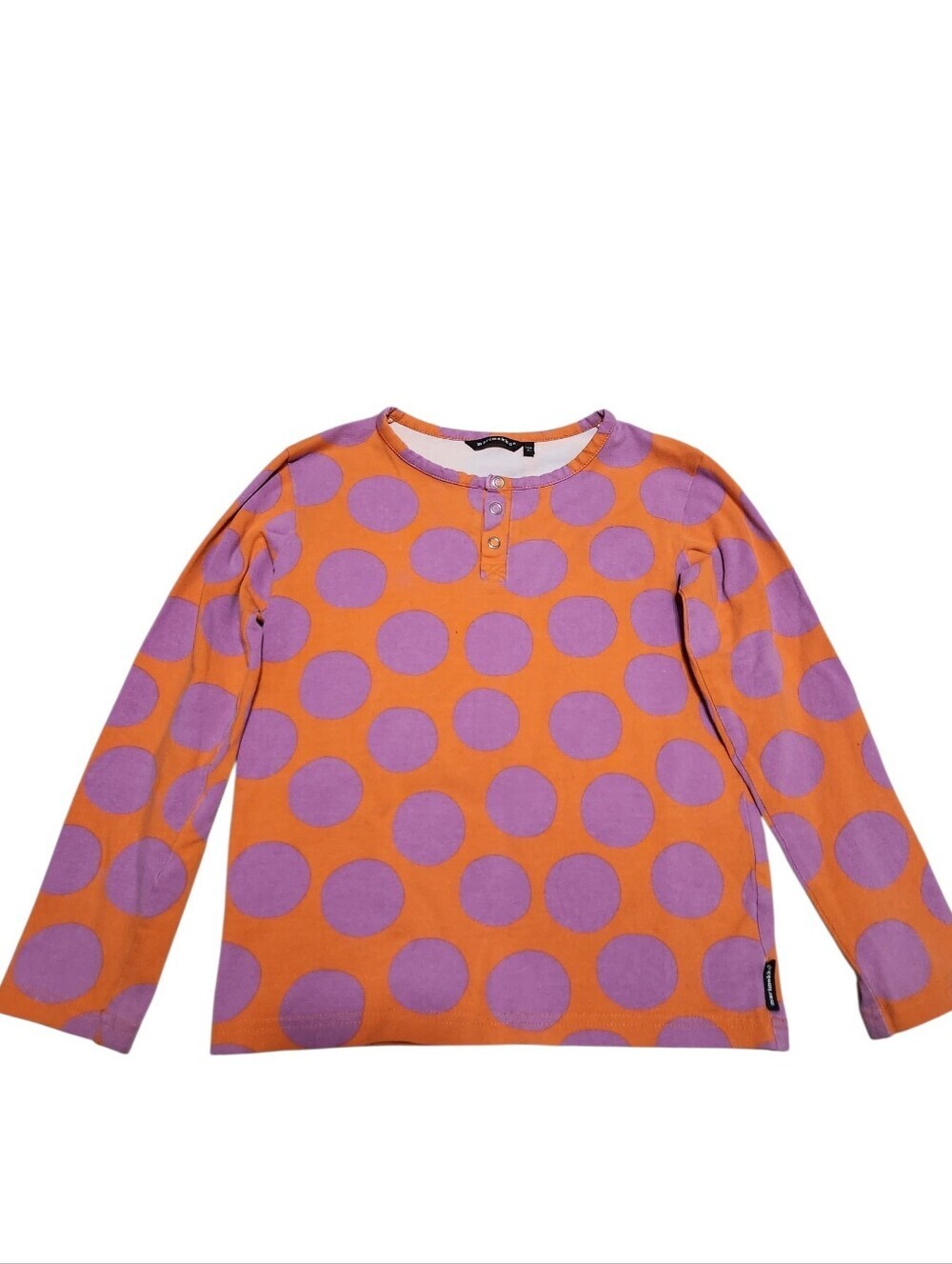 Marimekko Touko Pallo ( Polka Dot) Orange / Purple Long Sleeves Kids Top - Picture 1 of 6